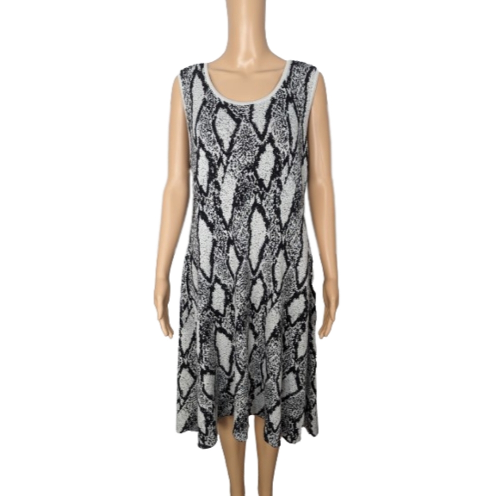 Torrid Black Snakeskin Print Sweater-knit Trapeze Dress 3